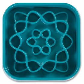 Messy Mutts Interactive Square Slow Feeder Blue 8 Cups 11" x 2"
