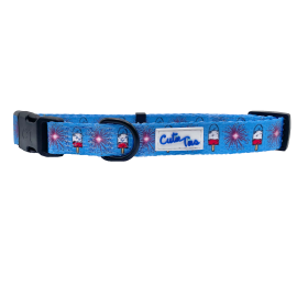 Cutie Ties Fun Design Dog Collar (size: MediumColorSky Blue)