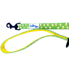 Cutie Ties Fun Design Dog Leash (size: LargeColorGold / Hunter Green)