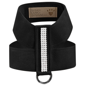 Susan Lanci Designs 3 Row Giltmore Crystals Tinkie Harness (Color: black, size: large)