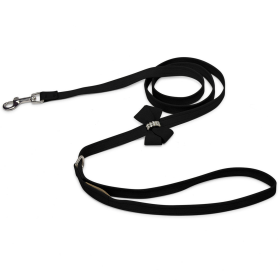 Susan Lanci Designs Nouveau Bow Leash (Color: black, size: 4 FT)