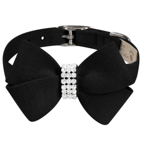 Susan Lanci Designs Nouveau Bow Collar (Color: black, size: XXS)