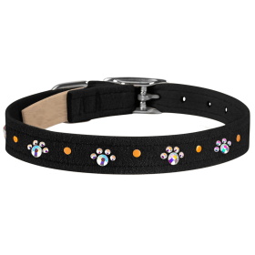 Susan Lanci Designs Crystal Paws Collar (Color: black, size: TC)