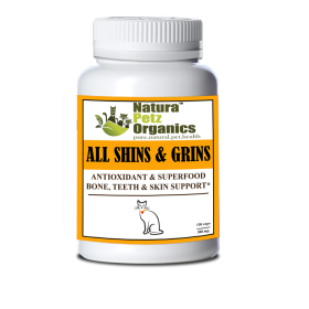 All Shins & Grins Capsules - Antioxidant Super Food Bone, Eye, Teeth & Skin Support Dog & Cat* (size: CAT/ 150 caps / 300 mg)