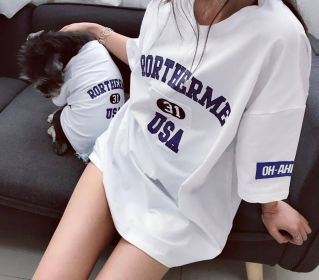 USA - Matching Pet and Owner Clothing Set (Color: White, size: 4XL)