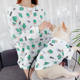 Green Dinosaur - Matching Pet and Owner Clothing Set (Color: White, size: 2XL)
