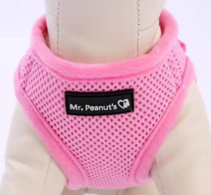 Mr. Peanut's PupTrek Small Dog/Cat Soft Mesh Step In Harness Vest (Color: Pink, size: Xsmall)