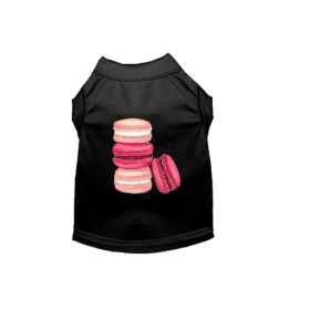 Love Macaroons Dog Shirt (Color: black, size: large)
