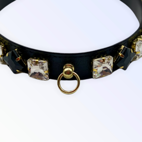 My Rhinestone Glam Collar (Color: black, size: 18")