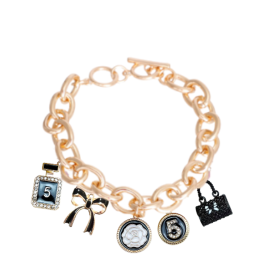 Bags & Bows Charm Necklace (Color: black, size: small)