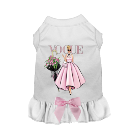 Spring Vogue Dog Dress (Color: White, size: X Large)