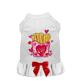 French Fries are My Valentine Dog (Color: White, size: small)