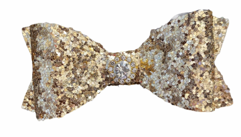 Glitter and Gloss Bows (Color: Gold)