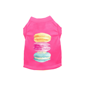 It's A Macaroon Summer- Dog Shirt (Color: Hot Pink, size: X Small)