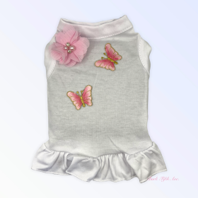 Chiffon & Butterflies (Color: White, size: medium)