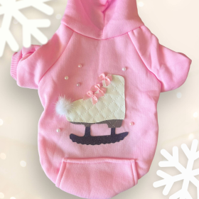 Quilted Ice Skate Dog Hoodie (size: large)