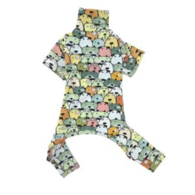 Cartoon Dog Faces PJ (Color: Light Green, size: small)