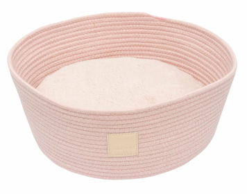 FuzzYard Life Rope Basket Bed (Color: Soft Blush)