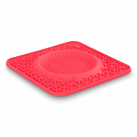 Messy Mutts Silicone Therapeutic Dog Lick Bowl Mat (Color: Watermelon, size: 10" x 10")