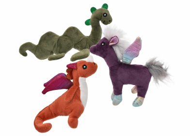 Multipet Mythical Creatures Plush Dog Toy Assorted Animals (size: Mini 5")