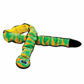 Outward Hound Invincibles Snake Durable Plush Dog Toy (Color: Green, size: XXL)
