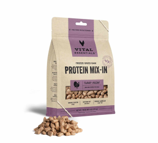 Vital Essentials(R) Freeze-Dried Raw Turkey Protein Mix-In Meal Topper for Dogs, (size: 6 oz)