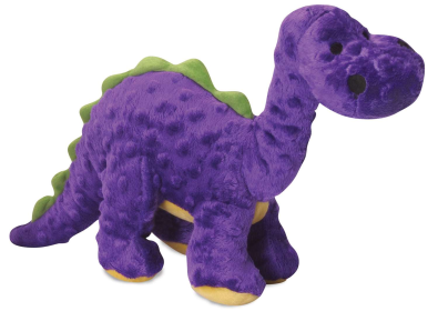 goDog Dinos Bruto w/Chew Guard Plush Dog Toy (Color: purple, size: large)