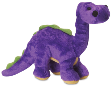 goDog Dinos Bruto w/Chew Guard Plush Dog Toy (Color: purple, size: small)