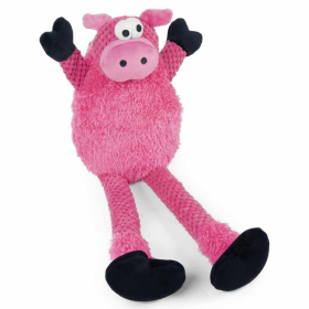 goDog Checkers Skinny Pig w/Chew Guard Plush Dog Toy (size: large)