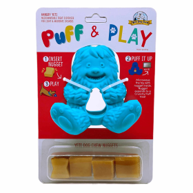 Yeti Dog Chew Puff & Play Hangry Yak (Color: Blue)