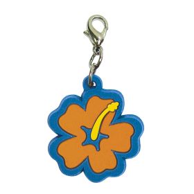 Soft PVC Rubber Hibiscus Charms (Color: brown, size: 1" diameter)